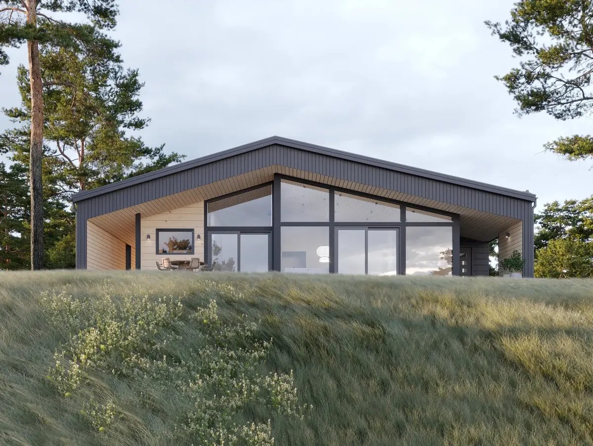Modern Log Home