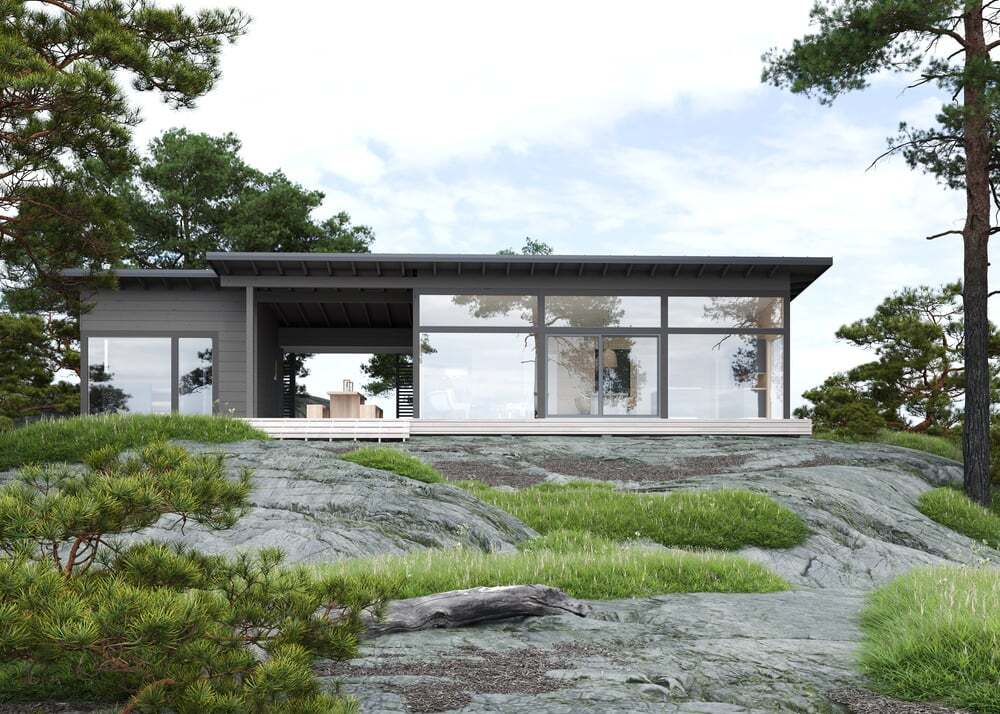 Modern Log Home