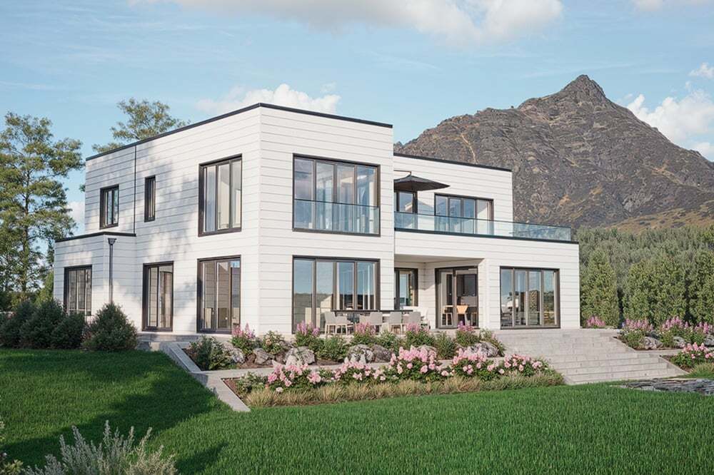 Modern Log Home