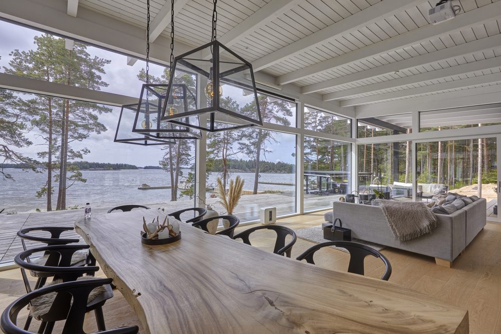Modern Log Home Dining Table