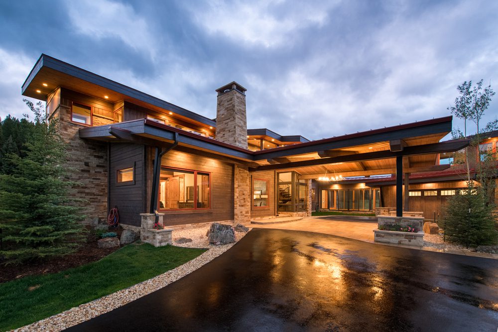 Modern Log Home